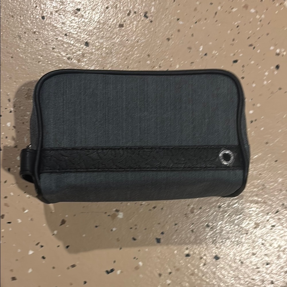 Bvlgari Gray and Black Toiletry Bag